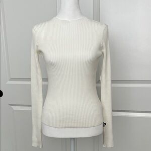 Commense Cream Ribbed Turtleneck Sweater